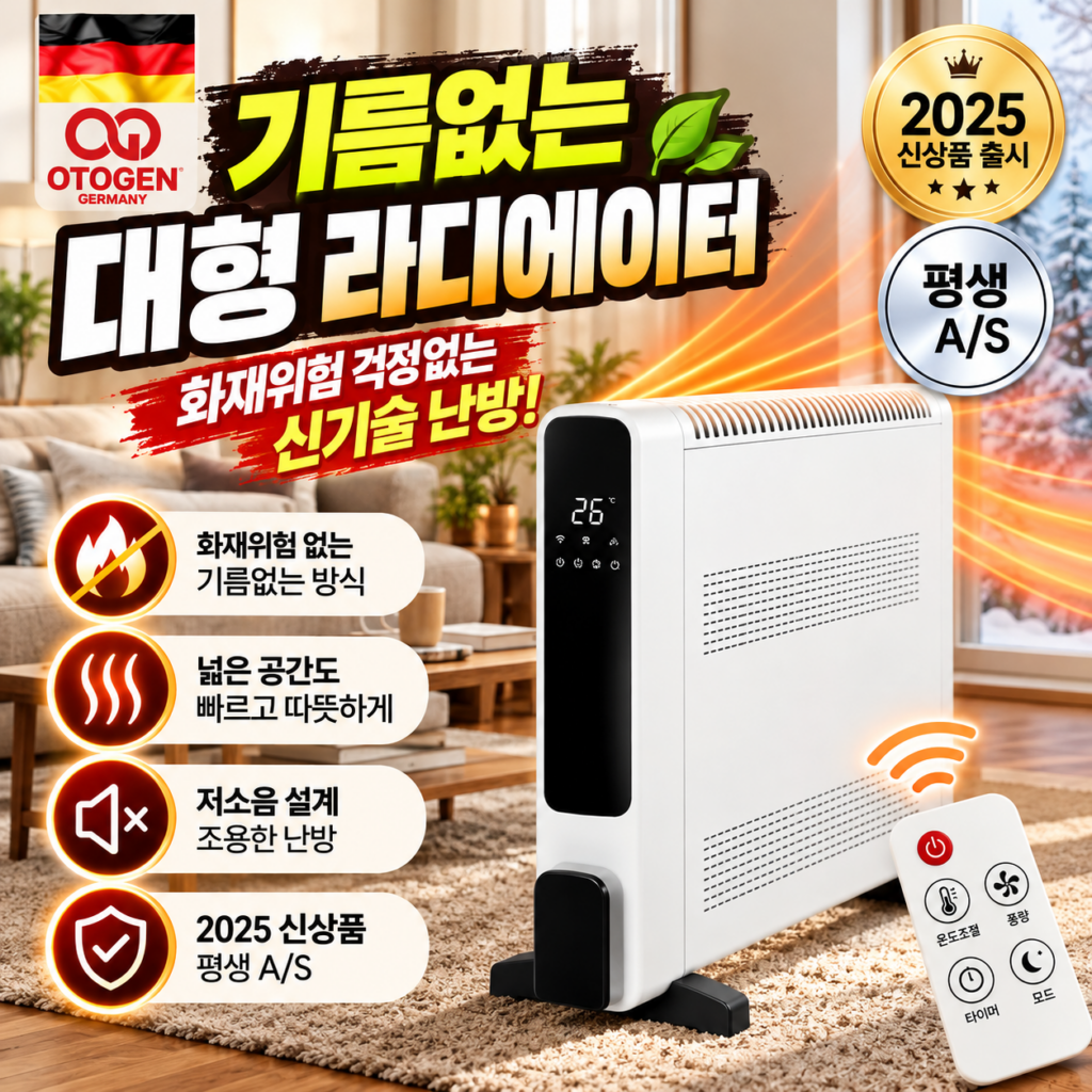 OTG-9915 기름없는 라디에이터 컨벡션 전기히터 가정용 무소음 난방기 겨울 보조난방 제품 이미지