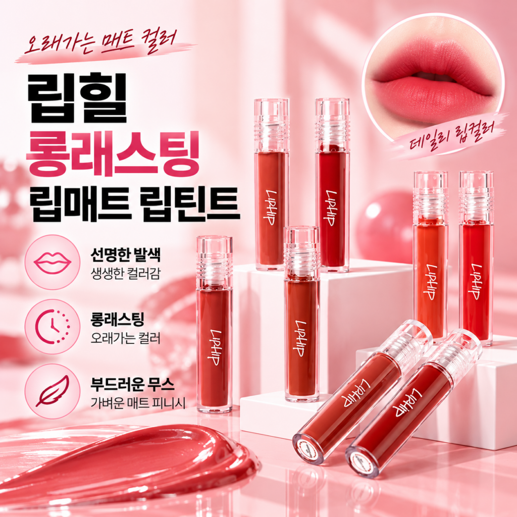 립힙 롱래스팅 립매트 립틴트 08월허그 4.5g 여성 데일리 매트 립메이크업 제품 이미지