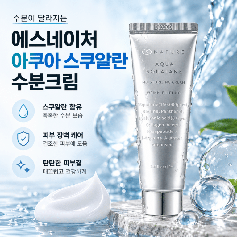 에스네이처 아쿠아 스쿠알란 수분크림 60ml 건조한 피부 데일리 보습 페이스 크림