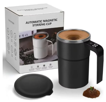Drinkware 380ml 자동 회전 머그컵 충전식 전동 교반컵 304 스테인리스 터치 마그네틱 커피 믹싱컵 제품 이미지
